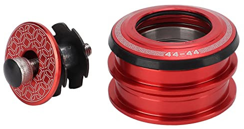 BuyWeek Fahrrad Steuersatz, 44mm Fahrrad Headset Doppelte Lager Fahrrad Steuersatz Mountainbike Vordergabel Stem Headset Zubehör(Rot)