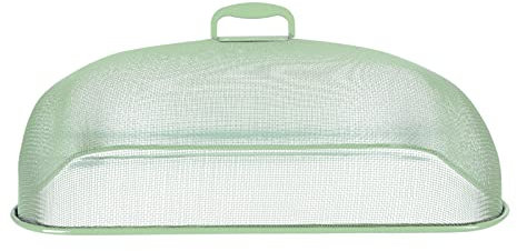 HEMOTON Fliegenhaube Metall Lebensmittel Abdeckung Abdeckhaube Speisehaube Obsthaube Kuchenhaube Speiseglocke Moskito Fliegenschutz für Küche Picknick Outdoor Cover Grün