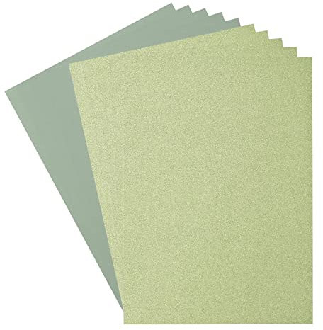 Vaessen Creative 800208-015 Florence Cardstock (216g/m²) & Glitzerpapier (250g/m²), Hellgrün, DIN A4, 10 Stück, für Scrapbooking, Kartenherstellung, Stanzen und andere Papierbasteleien, Grün