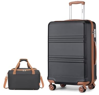 KONO Großer Koffer Set Mit Reisekoffer Und Ryanair Reisetasche 40x30x20cm | Ideal Für Urlaub Mit Familie, TSA Schloss, 360° Doppelrollen, Robuste Hartschale, Trolley Koffer Groß Mit Viel Stauraum