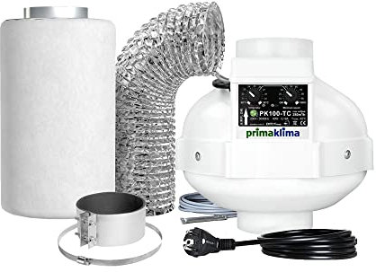 GrowPRO Lüftungsset 280m3/h AC Budget Temperaturgesteuert inkl. Aktivkohlefilter und Zubehör