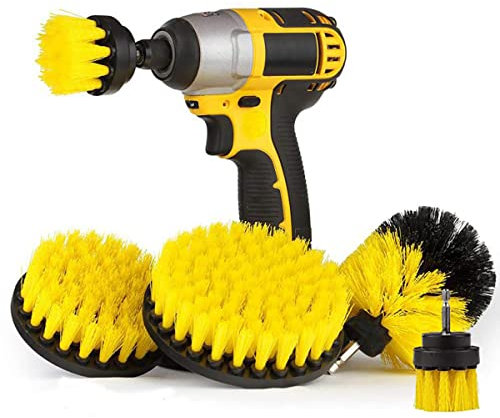 5 Pack Drill Brush Attachment Set, 1/4in Power Scrubber Cleaning Brushes for Tubs, Bathroom, Tile, Grout, Carpet, Car Wheels, Kitchen etc Surface Clean