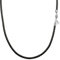Viwind Lederkette 925 Silber Verschluss Geflochten Kunstleder Halskette 2.5mm breit Damen Herren Kette für Anhänger charm 45-60cm wählbar DIY Lederschnur (60cm, Schwarz)