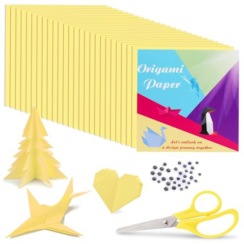 Origami-Papier, doppelseitiges Origami-Papier, 15,2 cm, quadratisch, Origami-Papier, doppelseitig, Origami-Kunsthandwerk, leicht zu falten, Papier für Anfänger, 200 Blatt
