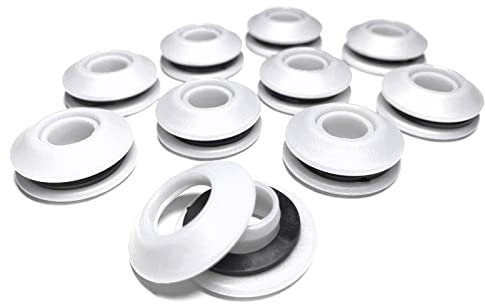 AWAPRO Ösen Set - 30 Stück weiß für Planen rostfrei 28x28x12 mm Kunststoffösen für Abdeckplane Poolplane