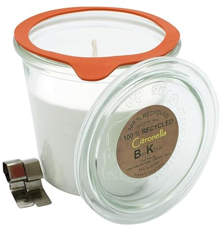 luterna 100% ÖKO-Duftkerze aus regionaler Bio-Masse im original Weckglas®, Citronella, BIOKEMA, 94/90 mm, 290 ml, Brenndauer ca. 46h