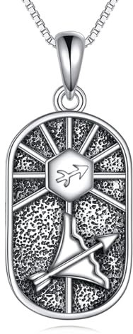 YAFEINI Sternzeichen Schütze Kette Damen 925 Sterling Silber Schütze Konstellation Anhänger Halskette Schmuck Geschenk Astrologie Horoskop