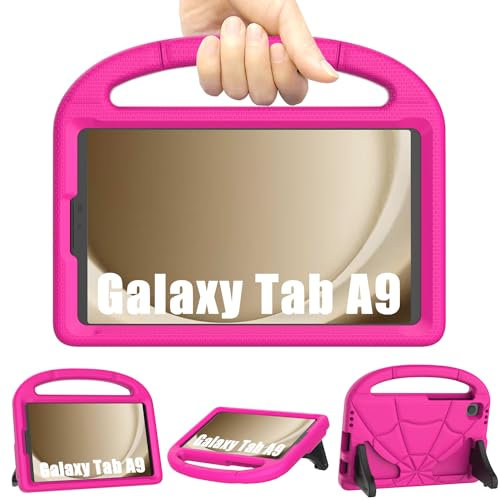 Patamiyar Kinder Hülle für Samsung Galaxy Tab A9 8,7 Zoll 2023, Leichte Stoßfest Samsung A9 Tablet Hülle mit Griff Ständer für Samsung Galaxy Tab A9 (SM-X110/X115/X117) &Tab A7 Lite -Rosa
