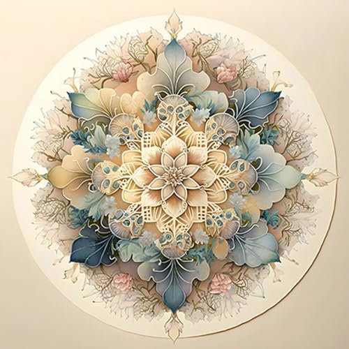 DAERLE Diamond Painting Lichtfarbe Blume, Diamond Painting Kinder, Diamant Painting Bilder Blume, DIY Diamant Vollbild, Malen Nach Zahlen Erwachsene, 5D Diamant Painting für Wand Dekoration 30x30cm