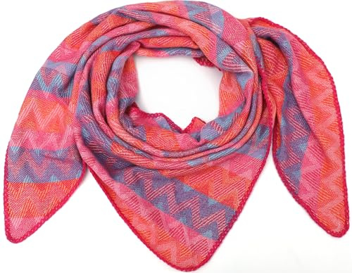FASHION YOU WANT XXL Schal flauschig schal-tuch damen dicker dreieckstuch groß Wolle Azteken BUNT Farben kuschelig