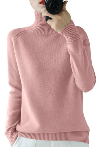 ZHENDEGL Plaid Pull Femme Pull Long Femme Pull Femme Mohair Pull Femme Hiver Col V Pull Col Roulé Pull Col Montant Femme Cachemire sous-Pull Col Roulé Femme Gilet sans Manche Femme Chic sous Pull