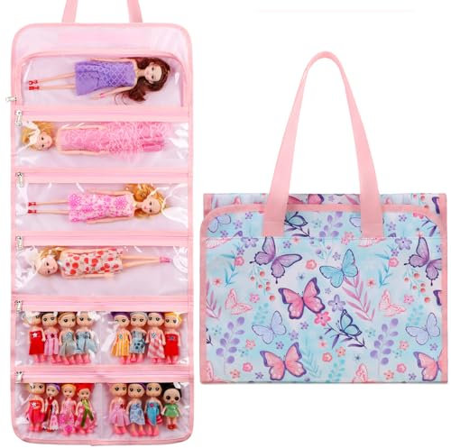 Octsky Aufbewahrungstasche für Spielzeugpuppen, Tragetasche, kompatibel mit LOL Surprise Toys Puppen Omg, hängende Organizer-Aufbewahrungstasche mit 8 transparenten Fenstertaschen, nur Tasche