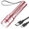GEARLITE Taschenlampe LED Aufladbar, 2000 Lumen LED Taschenlampe Kinder mit 3 Modi，Zoombare Mini Handlampe mit Langer Laufzeit, IP65 Wasserdicht Flashlight für Camping Angeln Notfall Outdoor-Rosa