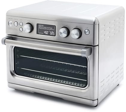 GreenPan Elite 13-in-1 Aufsatz-Konvektionsofen & Heißluftfritteuse, PFOA & PFAS freies Keramiktablett & Pizzablech, verstellbare Gestelle, Multifunktions-Voreinstellungen, Toaster, Braten für