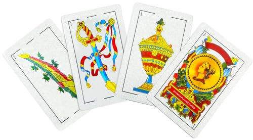 Spanische Spielkarten, original spanische Karten Spiele Deck of Cards, Briscas Cards Puerto Rico Mexican Playing Cards (Silber x 1)