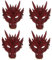Alasum 4 Stück Drachenmaske Make-up-stirnband Drachenkopf Drachen Kostüm Maske Halbmaske Grüne Maske Halloween-ornamente Cosplay-kostümzubehör Dinosaurier-masken Halloween Gruselig Pu Rot