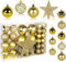 ilauke 39-Teiliges Weihnachtskugeln Set, 38 Bruchsicher Kunststoff Weihnachtsbaumkugeln Christbaumkugel Golden, mit 1 Baumwipfelstern für Weihnachtsbaum,Festival Dekor(4cm,6 cm und 8 cm)