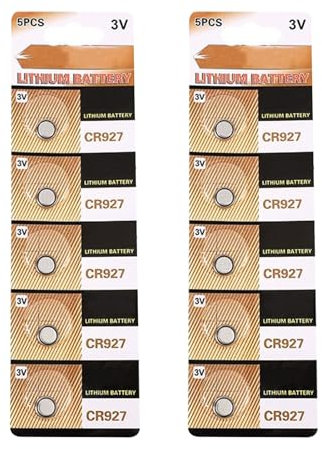 Lot de 10 piles bouton CR927 3 V au lithium de rechange pour montres, calculatrices, télécommandes, jouets
