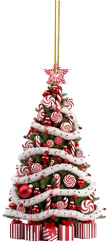 Weihnachtsbaumschmuck, Weihnachtsbaum-förmige Ornamente, 2D-Weihnachtsbaumschmuck, 2D-Weihnachtsbaum-förmige Acryl-Ornamente für Feiertagsbaumschmuck und zum Aufhängen