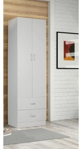 Armadio Multiuso Salvaspazio 60x42x180 cm Rovere Sbiancato, Design Funzionale in Laminato, Perfetto per Casa, Soggiorno, Camera, Ingresso, Kit Smontato con Materiali di Qualità e Consegna Veloce