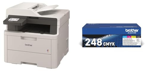 Brother MFC-L3740CDWE 4-in-1 Farb-LED Multifunktionsgerät Original TN-248VAL Toner 4er-Pack Schwarz,Gelb,Cyan, Magenta