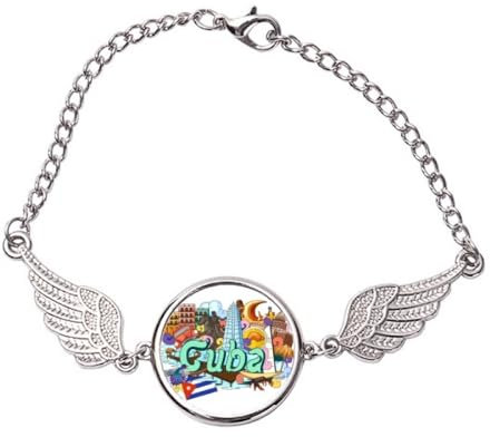 Guantanamo Trinidad Cuba Graffiti Armband Armband Engelsflügel Armreif, M, Metall