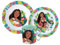 Sorrisini Vaisselle réutilisable Vaiana, assiettes enfants pour crèche scoula avec assiette, bol, tasse 350 ml, set de sevrage avant gruau bébé en plastique dur adapté pour micro-ondes, Vaiana-Wow