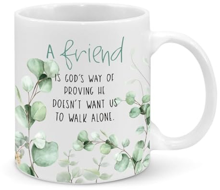 SdetYuia Christian Gifts for Women Friendship Mug 11Oz,Cute Mug for Women with Bible Verse:A Sweet Friendship Refreshes The Soul Coffee Cup Birthday Gifts for Friends
