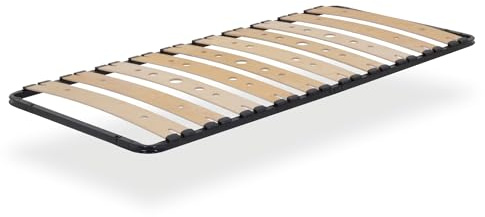 i-flair Lattenrost Austen 100x200 cm – Stabiler Lattenrahmen mit Metallrahmen & perforierten Holzlatten aus Birkenholz für optimale Belüftung – einfache Montage – Modell IF17