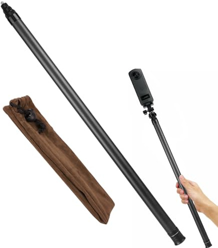 Masoog Camera Selfie Stick - Action Camera Selfie Stick Telescopic Pole Carbon Fibre Pole with Storage Bag for Golf Recording Travel Photography Live Streaming