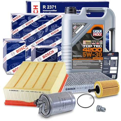 Set bestehend aus Inspektionspaket B +5l 5W-30 Motoröl 40513700 | Kompatibel mit: AUDI A4 B7, A4 B7 Avant