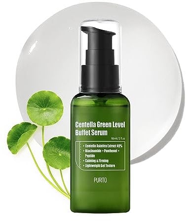 PURITO Centella Grün Level Buffect Serum 60ml2 fl oz, Gesichtsserum, Centella Asiatica,Recovery Gesichtsserum,vegan