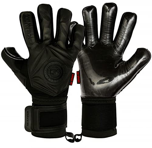 GK Saver Football Goalkeeper Gloves Professional 3D Blackout Goalie Savefingers Gloves (3D Black YF 11)