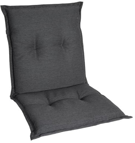 Homeoutfit24 Gartenstuhlauflagen Niedriglehner – 5er Set – Komfort-Polster 6,5 cm – Oeko-TEX Zertifiziert – pflegeleicht – Anthrazit – Made in EU