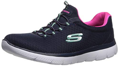 Skechers Summits, Zapatillas Mujer, Navy Hot Pink, 38.5 EU