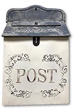 The Nifty Nook I Vintage Style Briefkasten I Nostalgischer Charme Home Decor I Farmhouse Design I 40,4 cm Höhe x 27,9 cm Breite (weiß rechteckig)