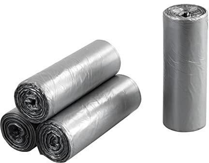 Bblina 10 L Gray Bin Liners, 4 Rolls Small Trash Bin Liners, 100 Bags