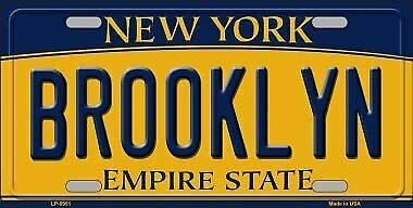 TNND Placa de matrícula de Brooklyn con fondo de Nueva York, 15,2 x 30,5 cm