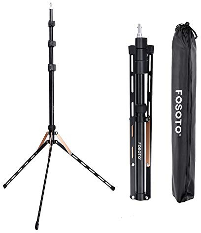 FOSOTO 75in/191cm Photography Light Stand, Foldable Light Tripod Stand | Aluminum Alloy Lightweight Photography Light Tripod Stand, With Carry Bag for Studio Lighting, Speedlight, Softbox,