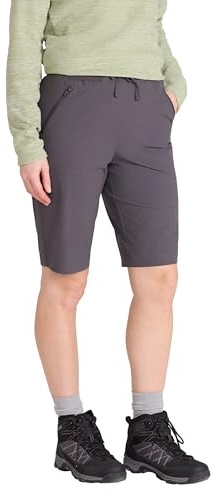 Mountain Warehouse Explorer Lange Damen-Shorts – schnell trocknende Damen-Trekkinghose, leichte Hose, UV-Schutz – ideal für Wandern, Camping, Sport und Reisen Dunkel Grau (Lang) Damengröße EU 46