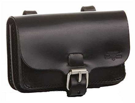 MIKA 28059701 - Gürteltasche M aus Echt Leder/Sattelleder, unterteiltes Hauptfach, Reißverschlussfach und 2 Gürtelschlaufen, Hüfttasche im Querformat in schwarz, Taillentasche ca. 15 x 5 x 11 cm