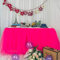 6ft / 182cm Rot Tischrock, romantische Tüll Schreibtisch Gaze, Tischdekoration, Schneeflocke Wonderland Tutu Tischdecke, für Babyparty,Hochzeit,Geburtstag,Party,Bar,Valentinstag Weihnachten