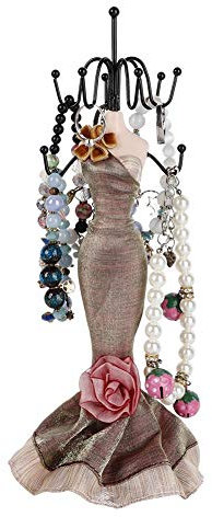 HURRISE Porte Bijoux Présentoir (23 Crochets), Mode Multifonctionnelle Créative Maison Organisateur Résine Cadre Porte Bijoux Mannequin Pour Organiseurs De Tiroirs En Fer Pourgé (Petit Modèle)