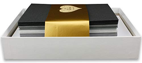 FarbenFroh by GUSTAV NEUSER 50x Farbige Karten blanko mit passendem Umschlag und Einlegeblätter in Weiß in DIN A6/ DIN C6 - Graue Farben ideal für Einladungen und Geschenke