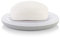 Minky Bathroom Soap Dish, Hand Soap Dish With Raised Ridges, Oval Shaped, Stylish & Practical Bathroom Accessory, White & Light Grey, Made in the UK (1)