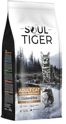 The Soul of the Tiger - Pienso para gatos adultos con pollo y arroz para apoyar el tracto urinario, 8 kg