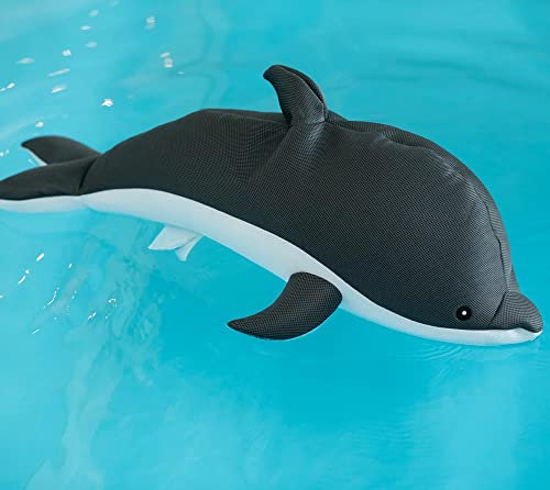 WESTMANN Pool Buddy Delfin | 102x40 cm Grau | Bade- & Wasserspielzeug aus Mesh Gewebe | Schwimmtier mit Schnelltrocken Füllung