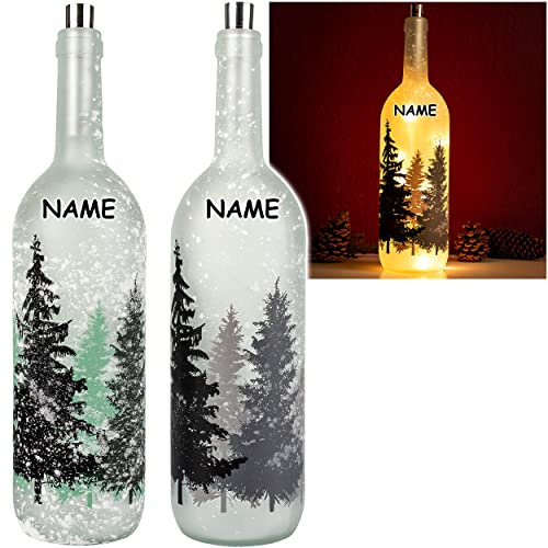 alles-meine.de GmbH Lichter Deko Verschiedene Artikel & Motive frei wählbar LICHT Dekoflasche - 10 Stück LED Weihnachten & Winter Tannenbaum - inkl. Name - 37 cm - Flasch..