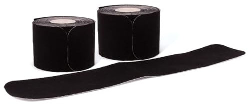 axion Kinesiotapes PRECUT | vorgeschnittene Sport Tape Streifen 25 x 5 cm - | Wasserfest • hautfreundlich • elastisch | Kinesiologie Tapes optimal für Sport (Schwarz, 2er Set)