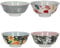 KitchenCraft Lot de 4 bols en céramique émaillée Motif floral bohème 15,5 x 7,5 cm Livré dans une boîte cadeau Vert/gris/orange/rose